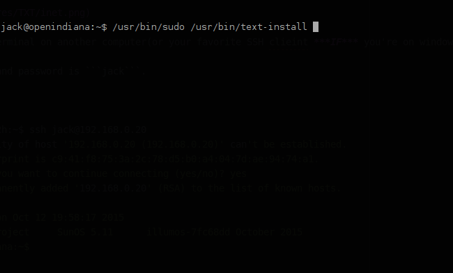 Openindiana Text Installer Text Install | OpenIndianaDocs
