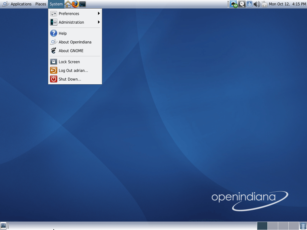 system menu